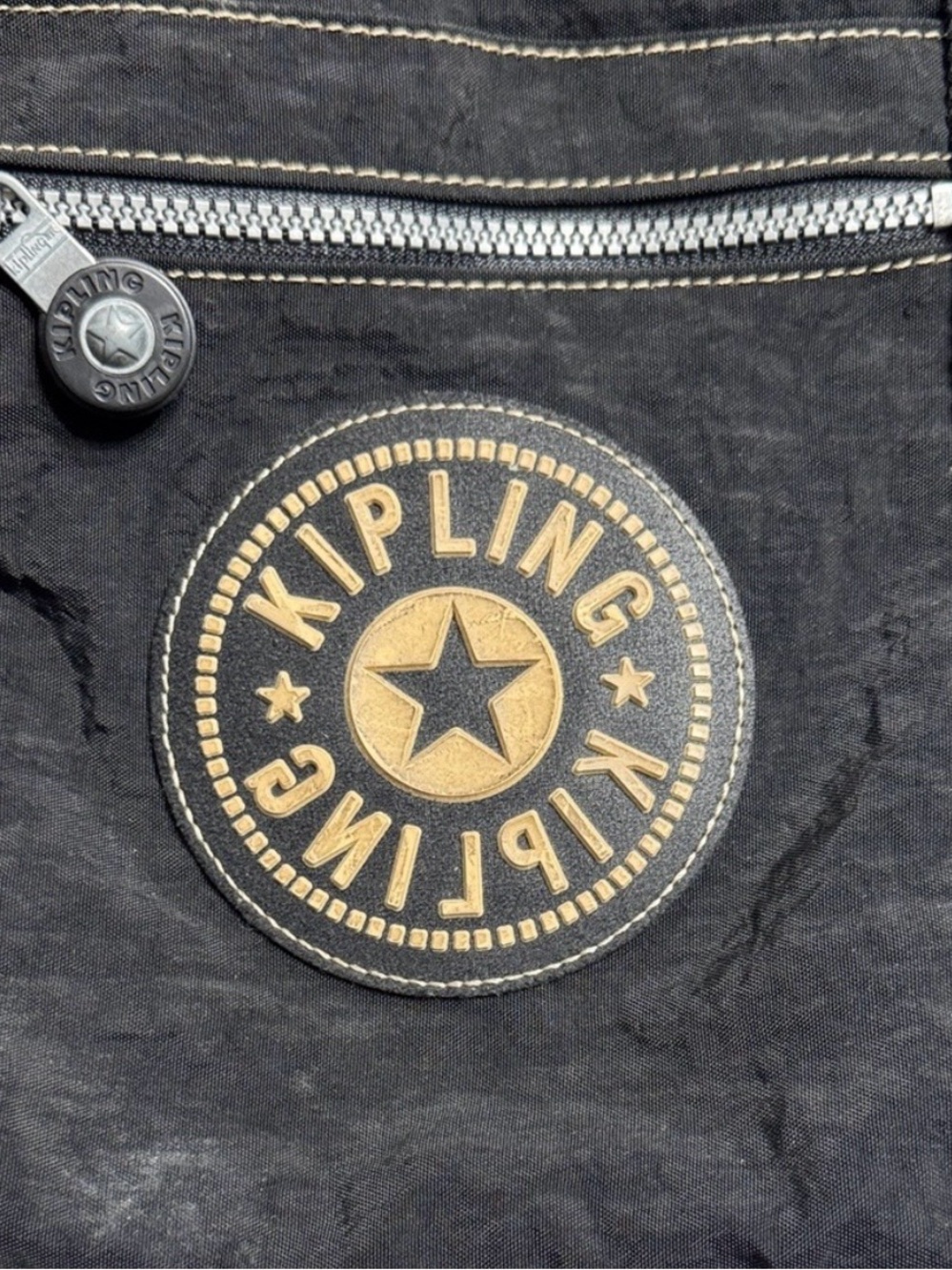 Kipling Black Canvas Duffel Bag with Contrast Stitching - Picture 2 of 7